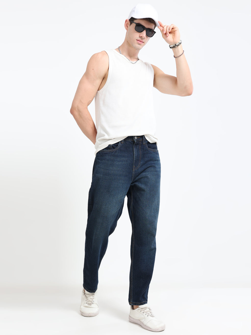 MOM FIT JEANS | DARK SHADDY BLUE