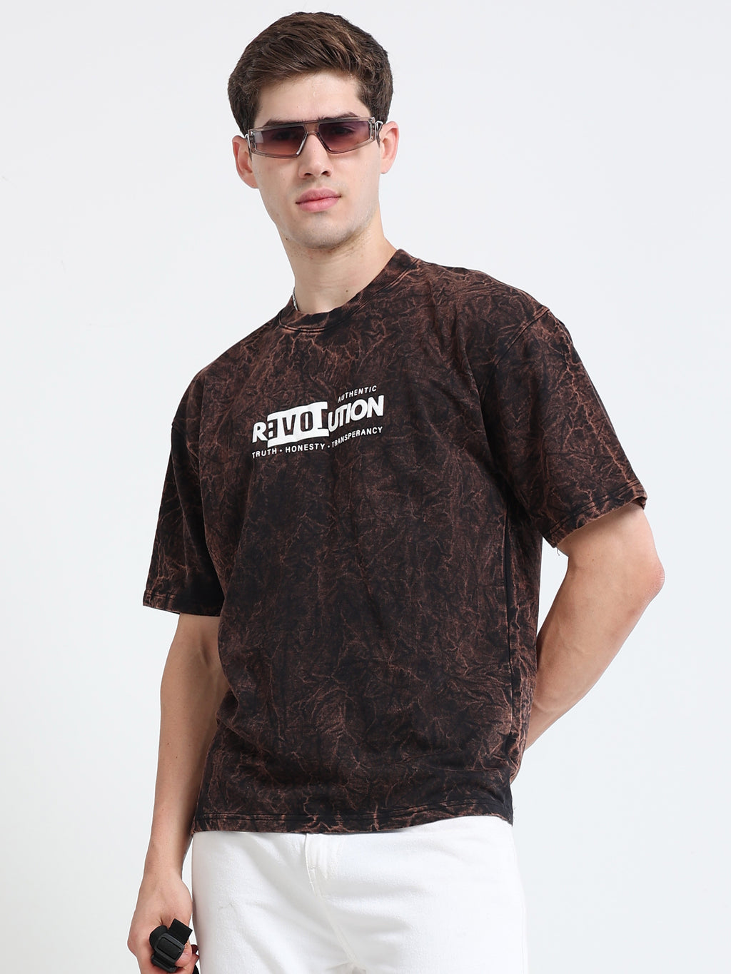 OVERSIZED PRINTED TSHIRTS | DARK BROWN