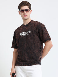 OVERSIZED PRINTED TSHIRTS | DARK BROWN