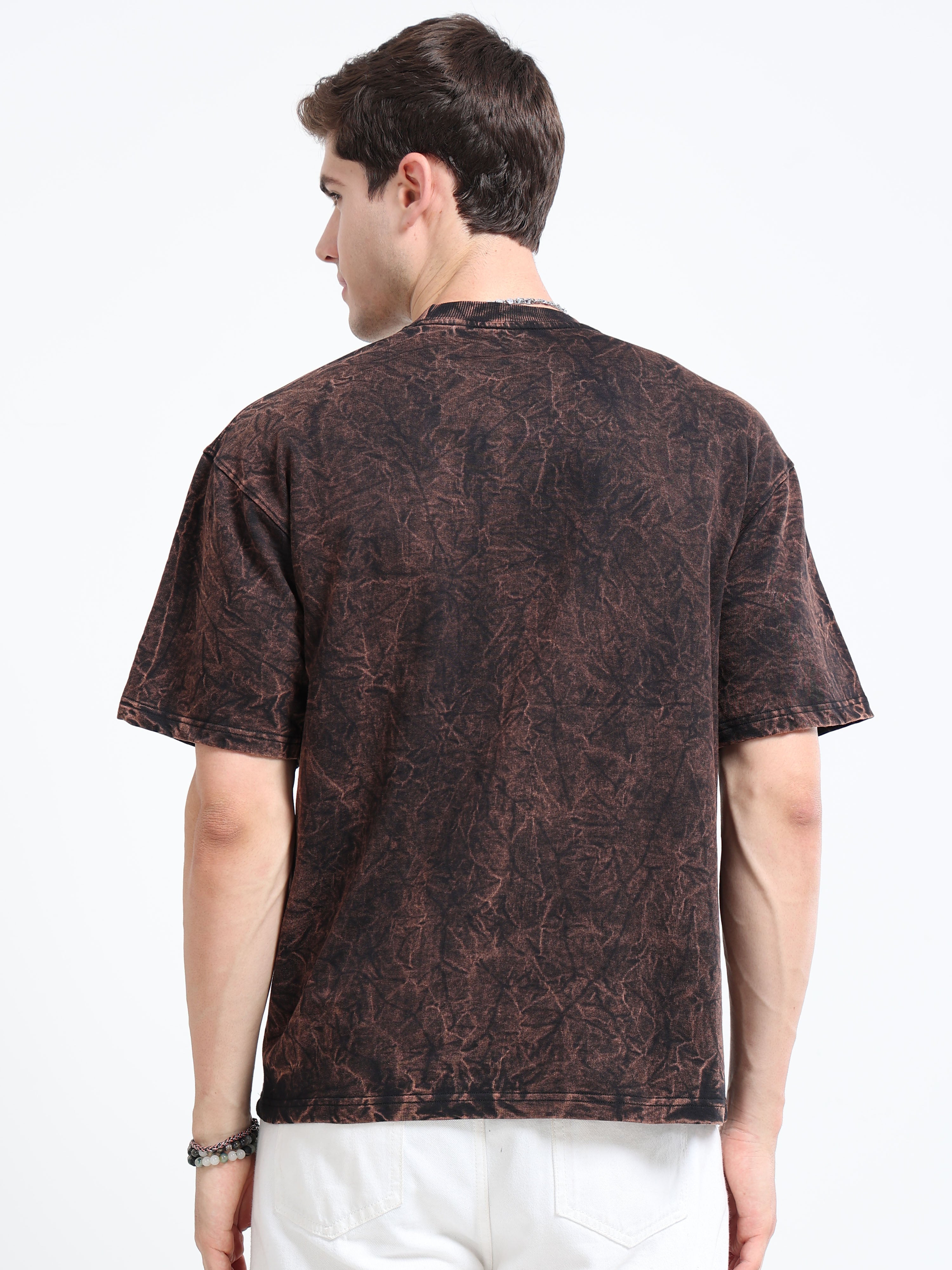 OVERSIZED PRINTED TSHIRTS | DARK BROWN