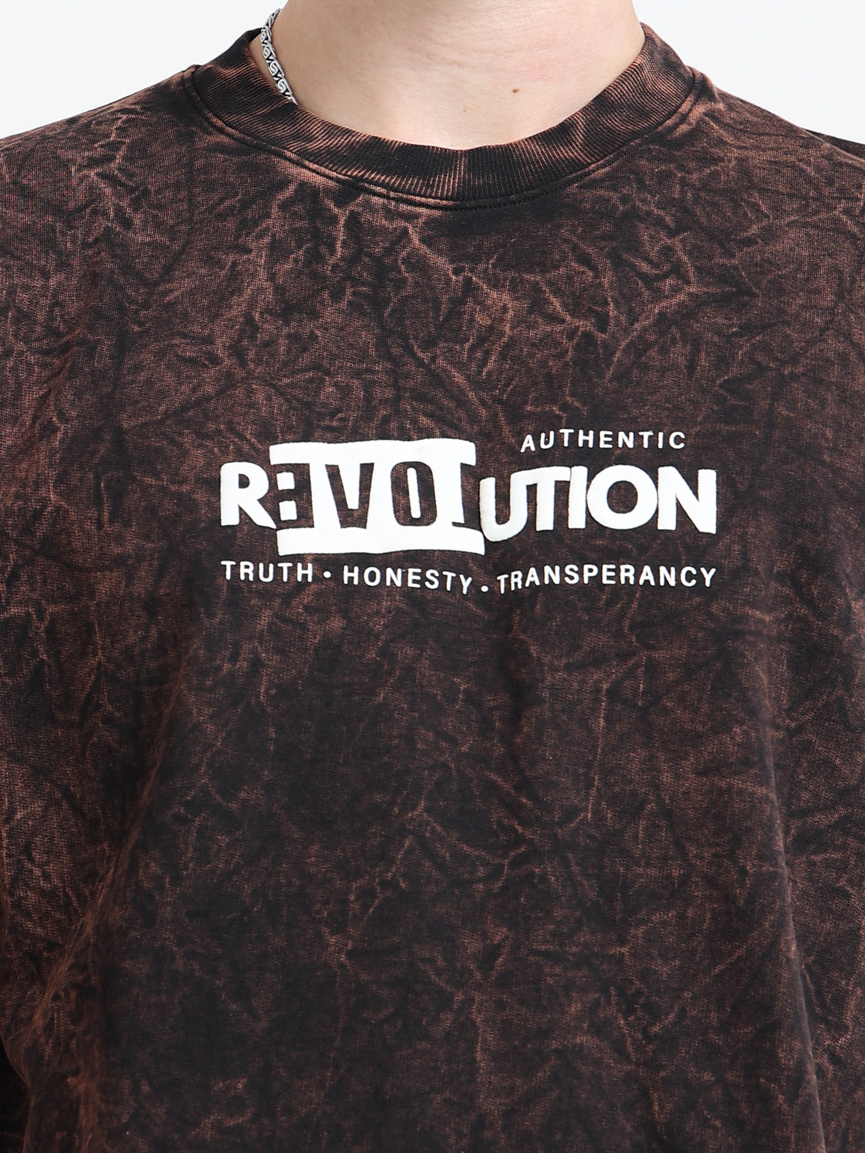 OVERSIZED PRINTED TSHIRTS | DARK BROWN