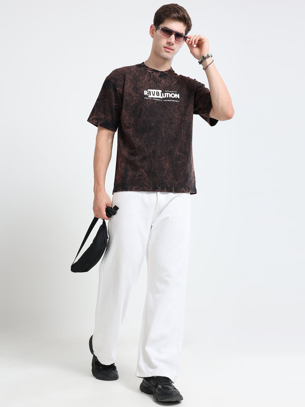 OVERSIZED PRINTED TSHIRTS | DARK BROWN