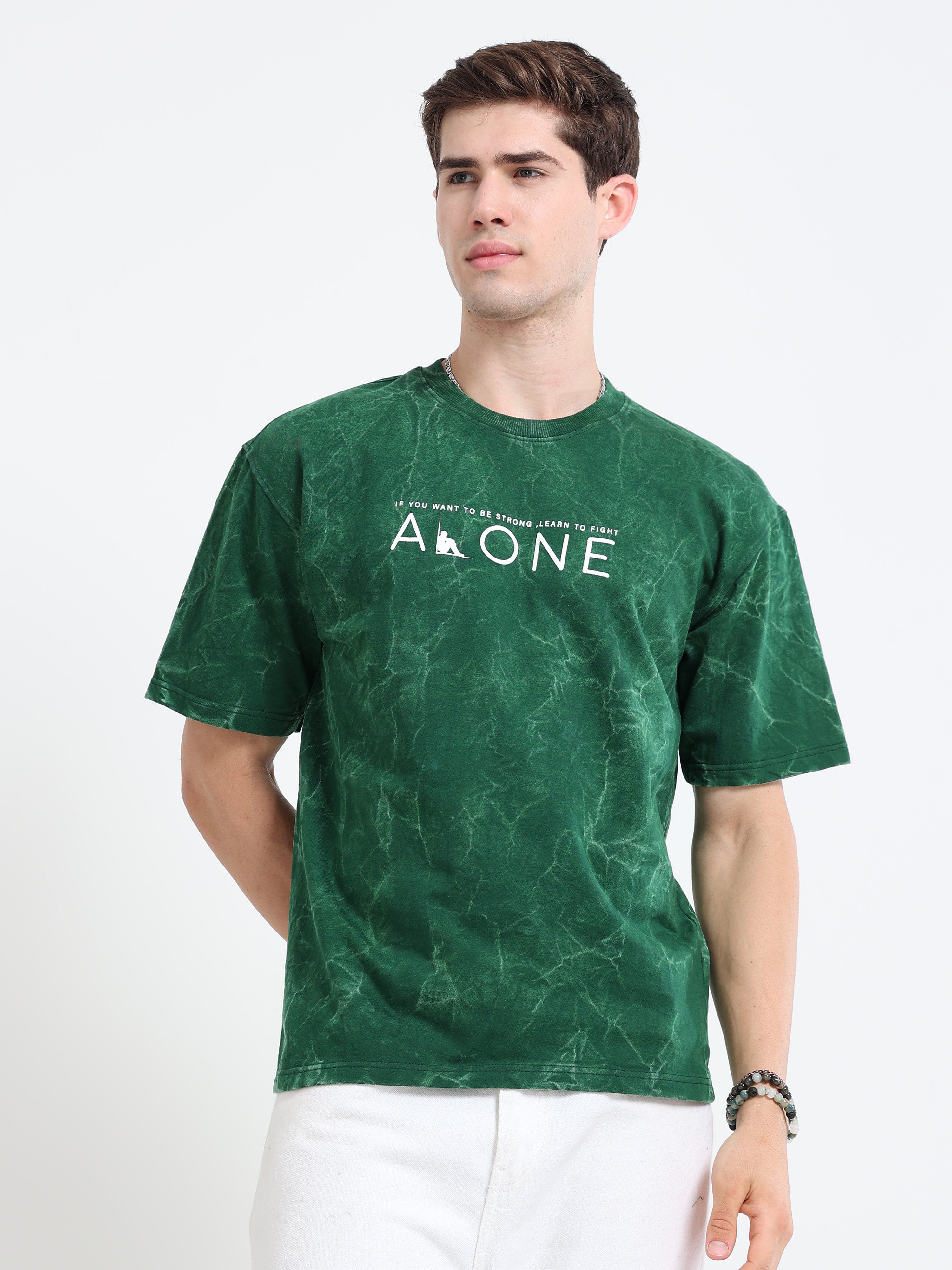 OVERSIZED PRINTED TSHIRTS | DARK GREEN