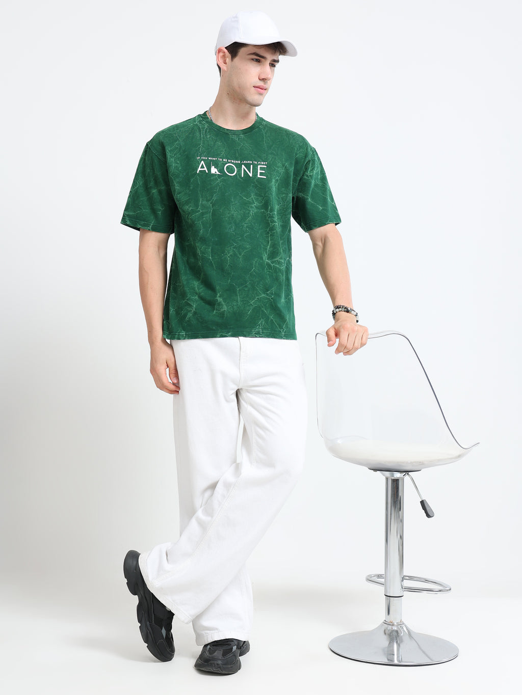 OVERSIZED PRINTED TSHIRTS | DARK GREEN