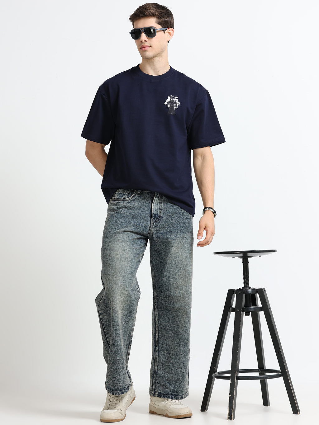 OVERSIZED PRINTED TSHIRTS | NAVY BLUE