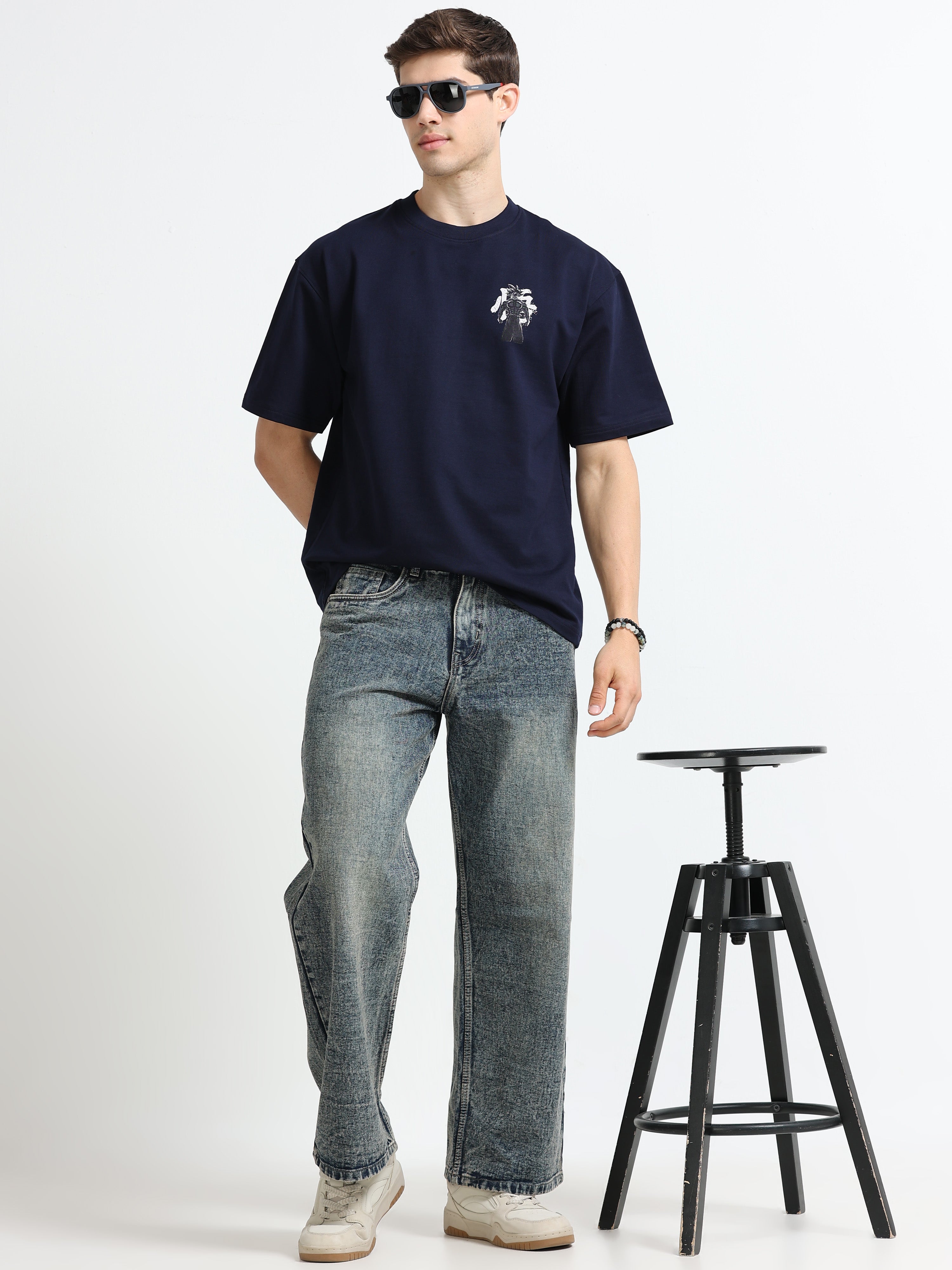 OVERSIZED PRINTED TSHIRTS | NAVY BLUE